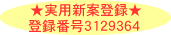 実用新案登録、登録番号3129364